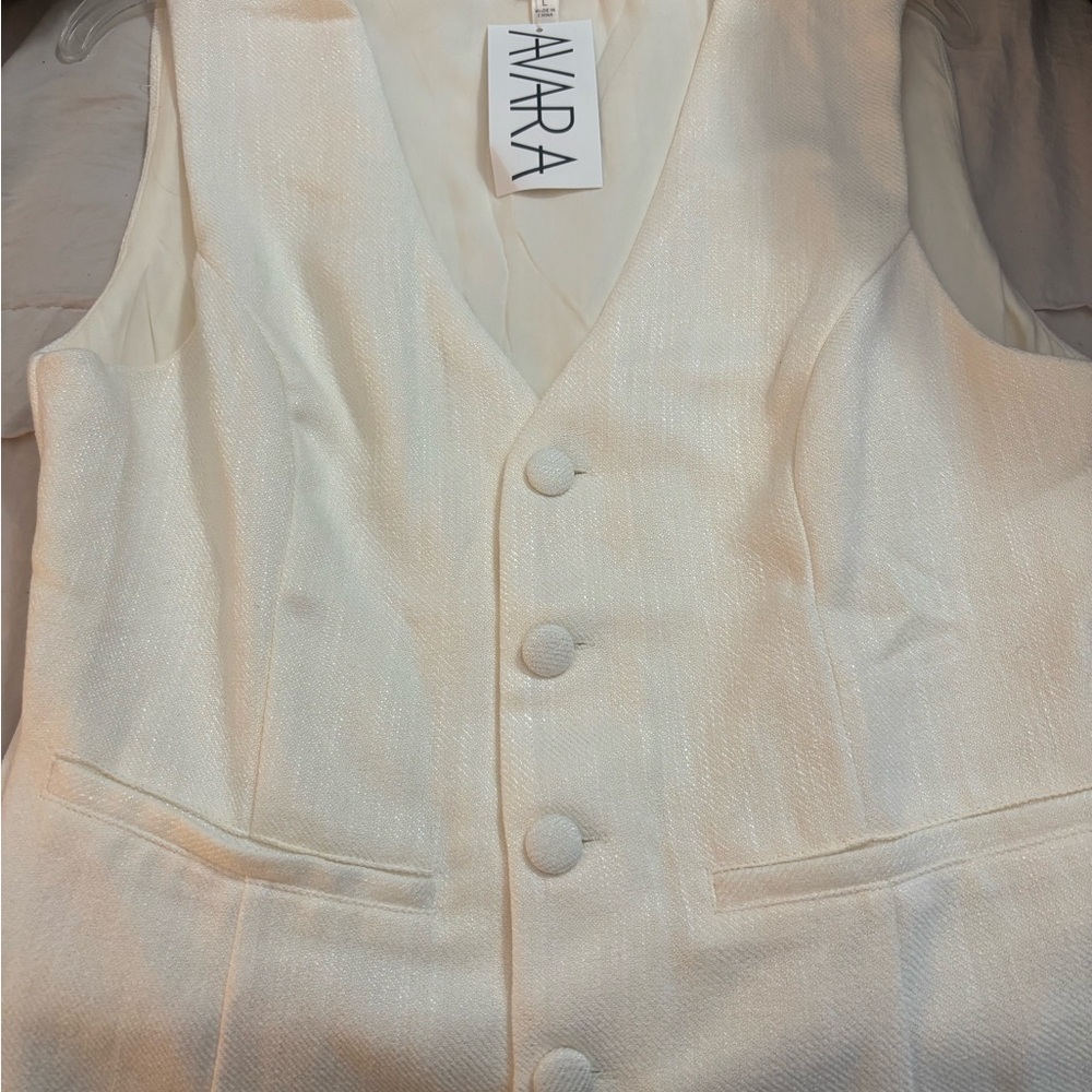 White Button-Up Vest